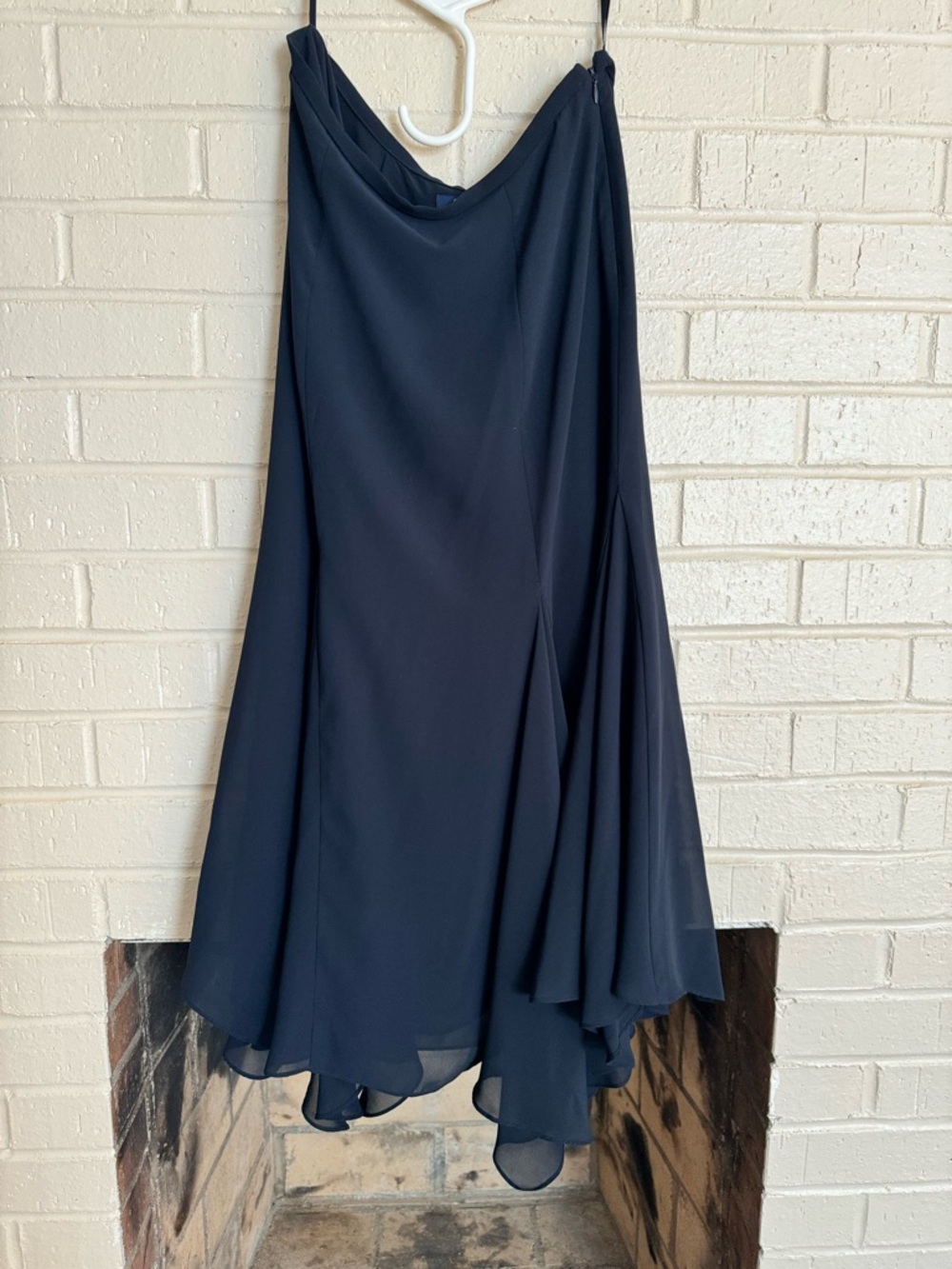 Chaps Navy Flowing Midi Skirt